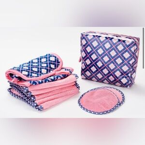 NEW Campanelli FreshFace Makeup Removal Towel Set in Pink Plaid